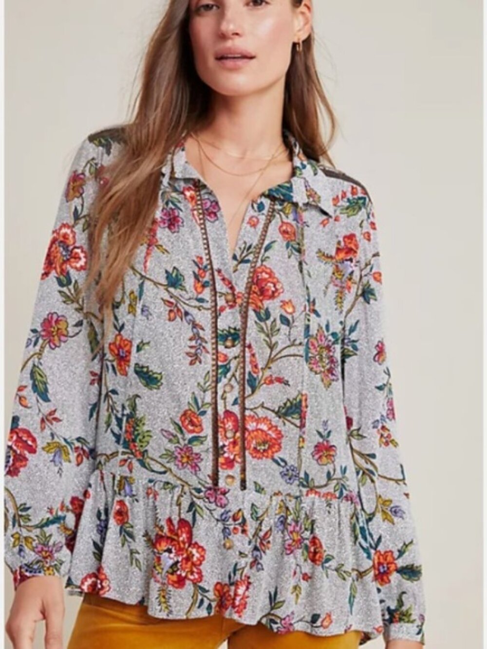 Maeve EUC Janie Flounced Peasant Blouse